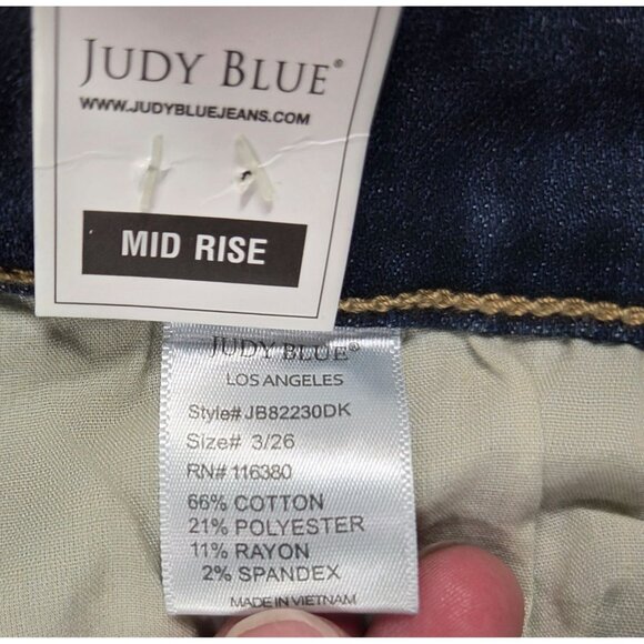 Judy Blue Jeans Womens 26 Skinny Fit Distressed Raw Hem Stretch Denim NEW - Picture 5 of 10